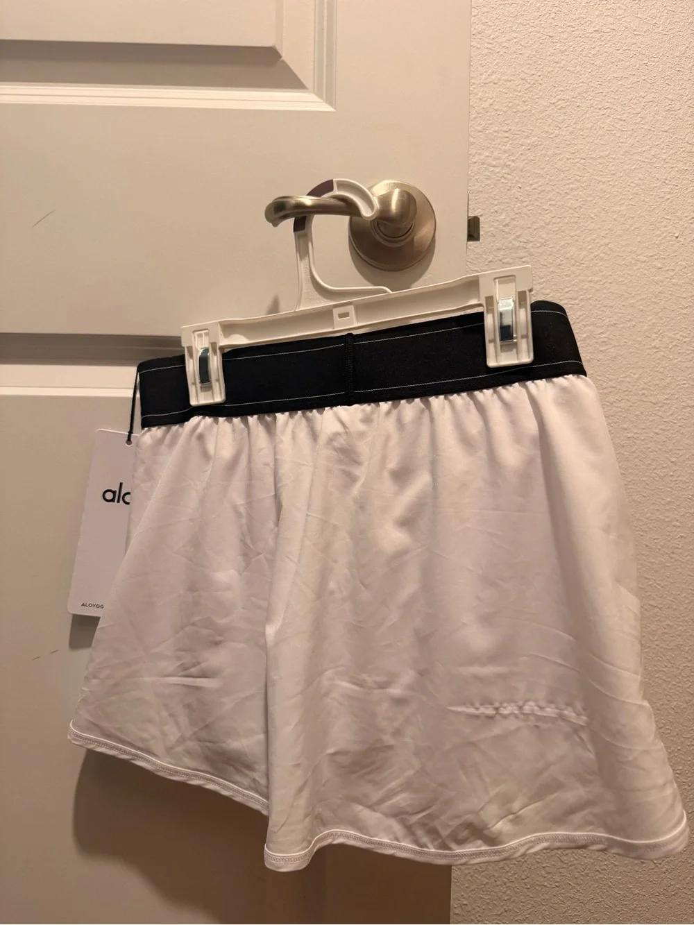 ALO Yoga White Skirt with Black Waistband